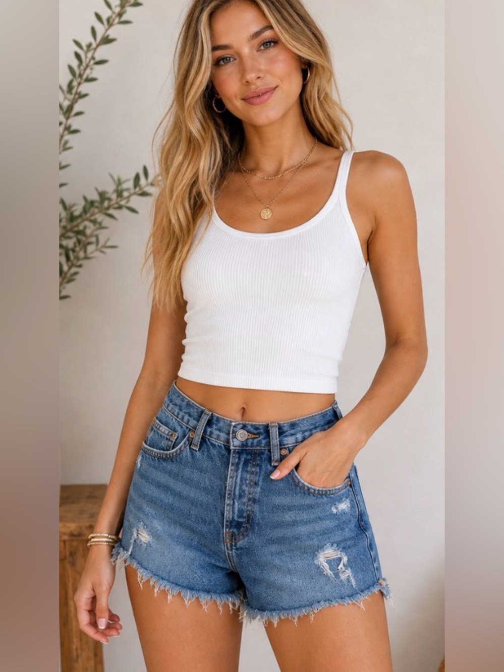 We The Free Size 31 Distressed Denim Shorts Raw Hem High Rise Festival Boho